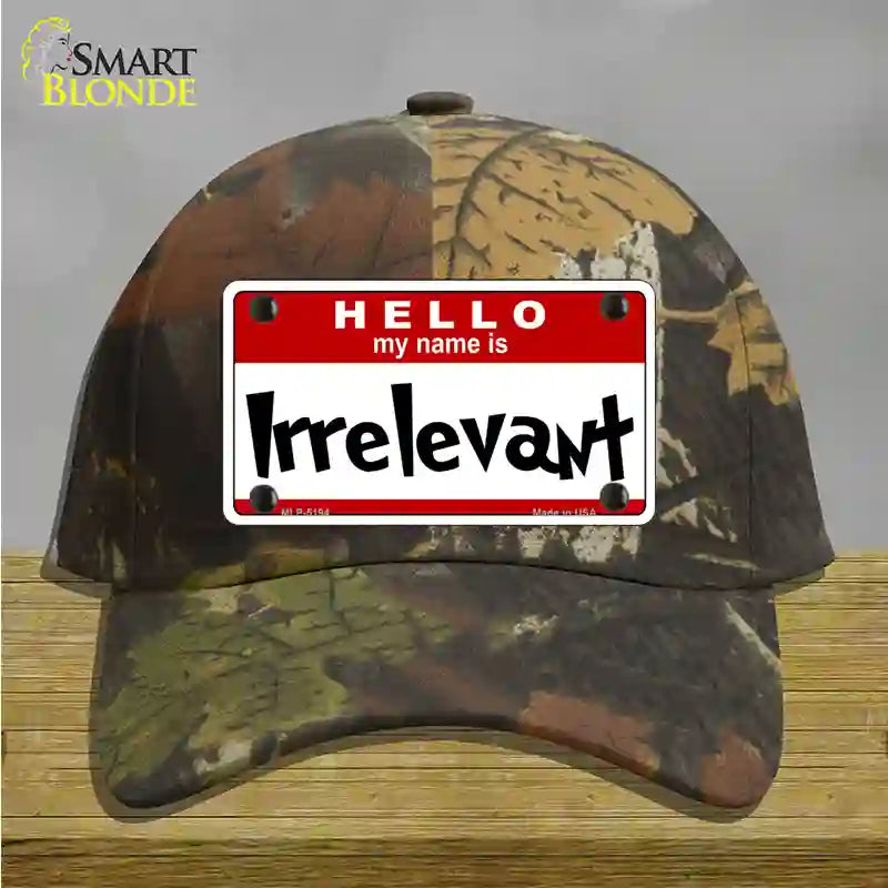 Irrelevant Novelty License Plate Hat Cotton / Camoflauge