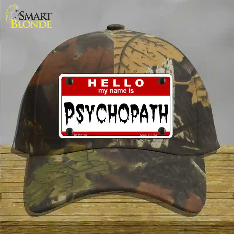 Psychopath Novelty License Plate Hat Cotton / Camoflauge