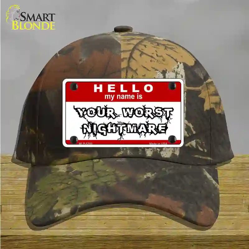 Your Worst Nightmare Novelty License Plate Hat Cotton / Camoflauge