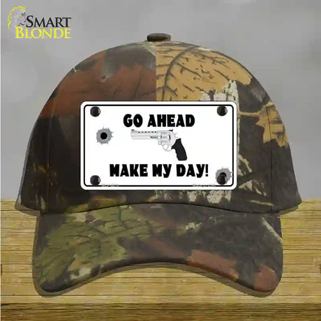 Go Ahead Make My Day Novelty License Plate Hat Cotton / Camoflauge