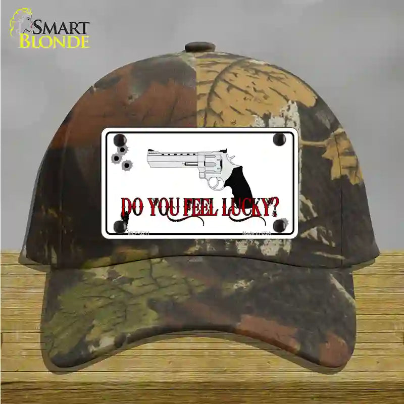 Do You Feel Lucky Novelty License Plate Hat Cotton / Camoflauge