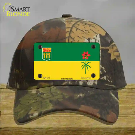 Saskatchewan Flag Novelty License Plate Hat Cotton / Camoflauge