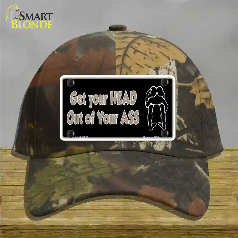 Head Out of Your Ass Novelty License Plate Hat Cotton / Camoflauge