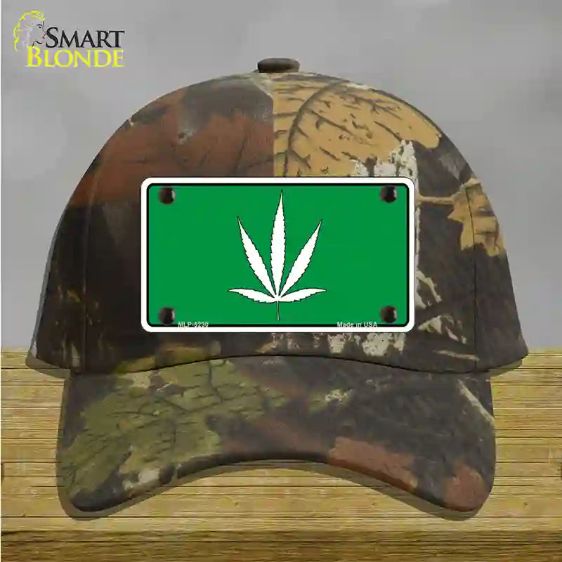 Marijuana Leaf Novelty License Plate Hat Cotton / Camoflauge