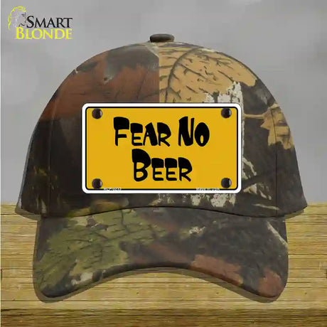 Fear No Beer Novelty License Plate Hat Cotton / Camoflauge