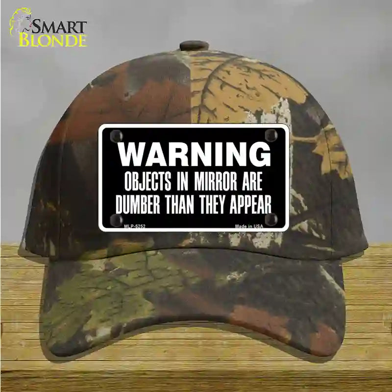 Objects In Mirror Novelty License Plate Hat Cotton / Camoflauge