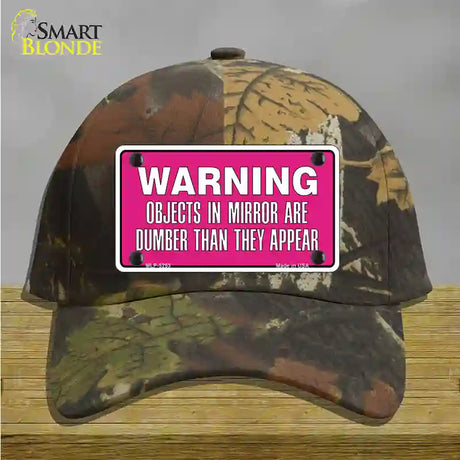 Objects In Mirror Pink Novelty License Plate Hat Cotton / Camoflauge