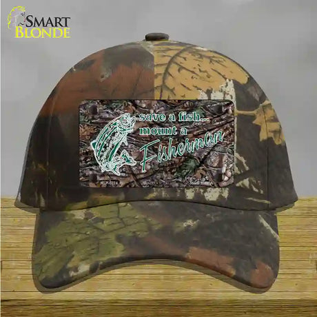 Save A Fish Novelty License Plate Hat Cotton / Camoflauge