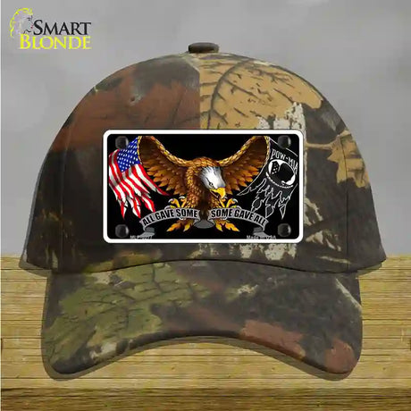 POW MIA All Gave Some Some Gave All Novelty License Plate Hat Cotton / Camoflauge