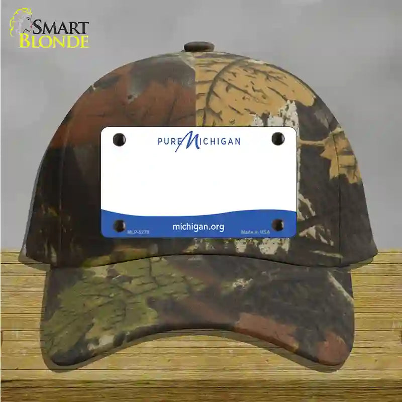 Pure Michigan Blank Novelty License Plate Hat Cotton / Camoflauge