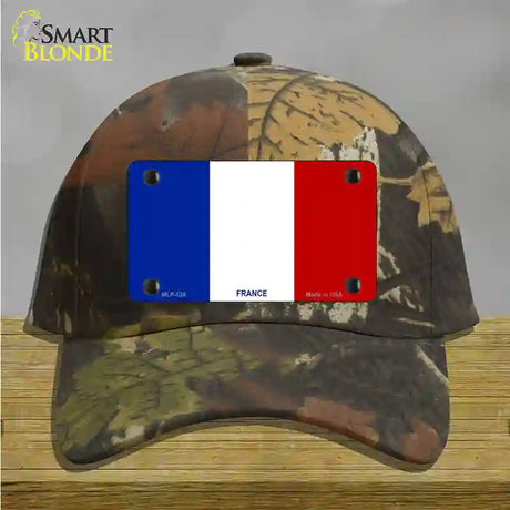 France Flag Novelty License Plate Hat Cotton / Camoflauge