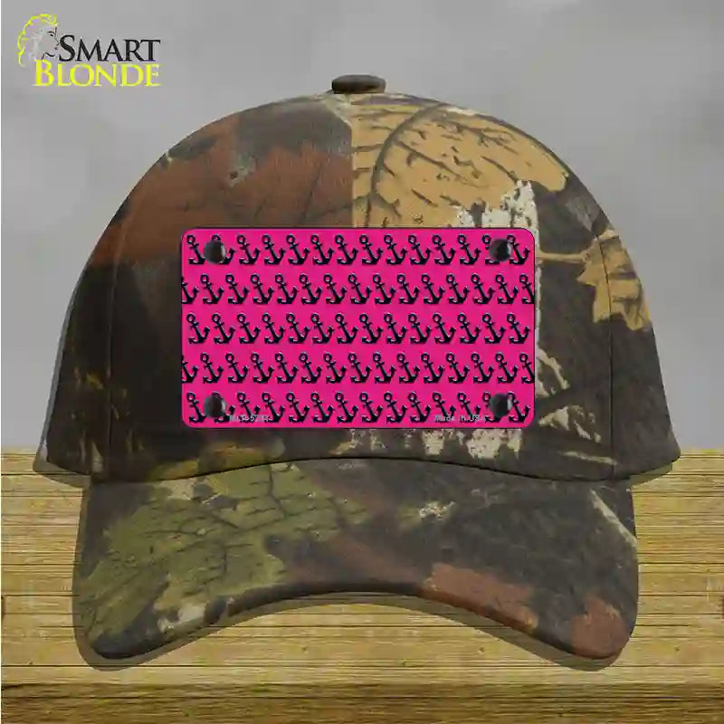 Pink Black Anchor Novelty License Plate Hat Cotton / Camoflauge