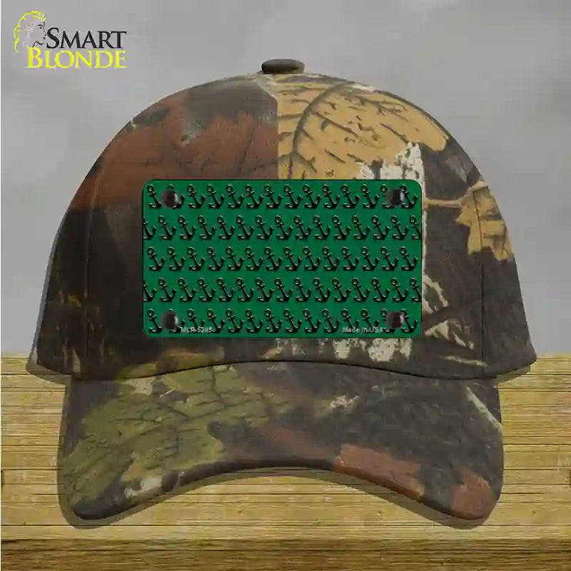 Green Black Anchor Novelty License Plate Hat Cotton / Camoflauge