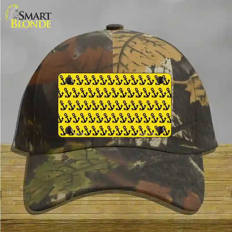 Yellow Black Anchor Novelty License Plate Hat Cotton / Camoflauge