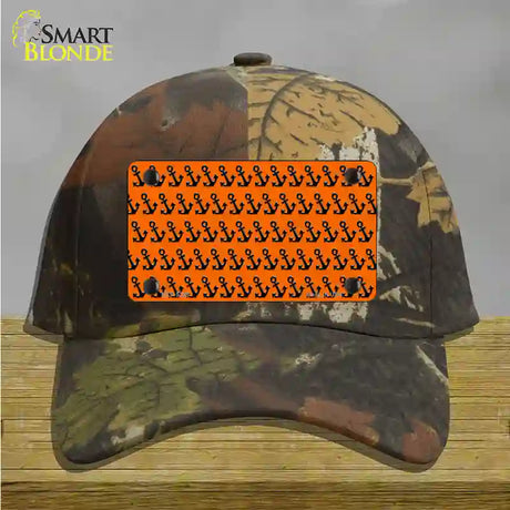 Orange Black Anchor Novelty License Plate Hat Cotton / Camoflauge