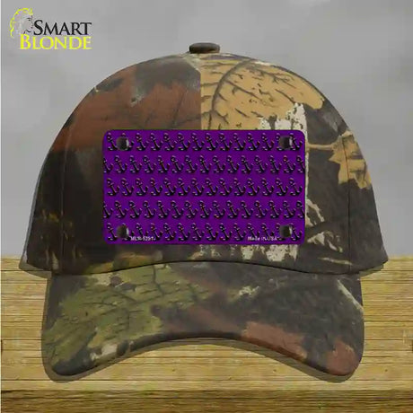 Purple Black Anchor Novelty License Plate Hat Cotton / Camoflauge