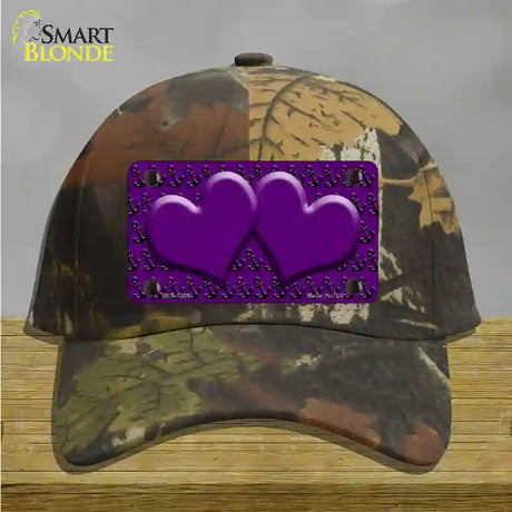 Purple Black Anchor Purple Heart Center Novelty License Plate Hat Cotton / Camoflauge