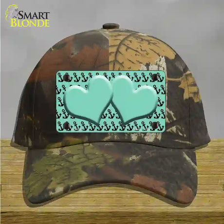 Mint Black Anchor Mint Heart Center Novelty License Plate Hat Cotton / Camoflauge