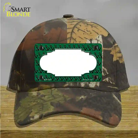 Green Black Anchor Scallop Center Novelty License Plate Hat Cotton / Camoflauge