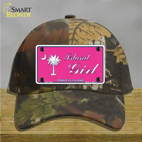 Island Girl Pink Novelty License Plate Hat Cotton / Camoflauge