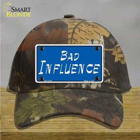 Bad Influence Novelty License Plate Hat Cotton / Camoflauge