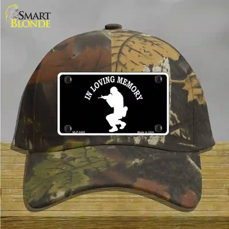 In Loving Memory Squatting Novelty License Plate Hat Cotton / Camoflauge