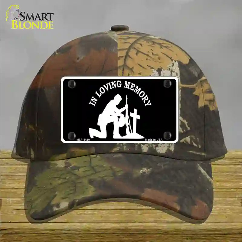 In Loving Memory Cross Novelty License Plate Hat Cotton / Camoflauge