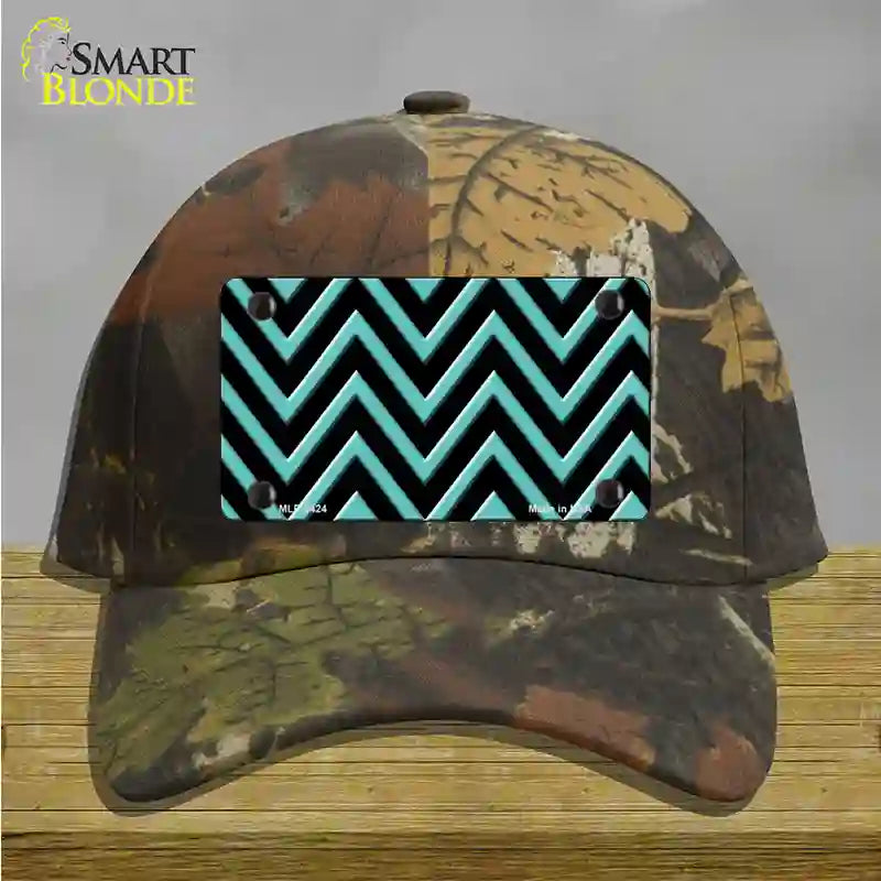 Tiffany Blue Chevron Novelty License Plate Hat Cotton / Camoflauge