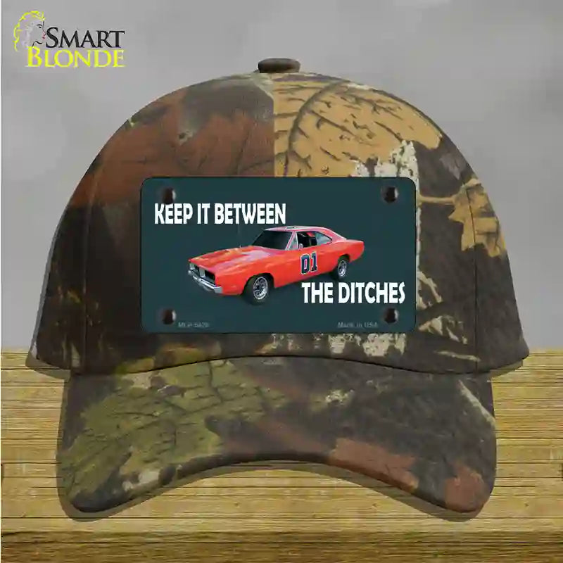 Between The Ditches Novelty License Plate Hat Cotton / Camoflauge