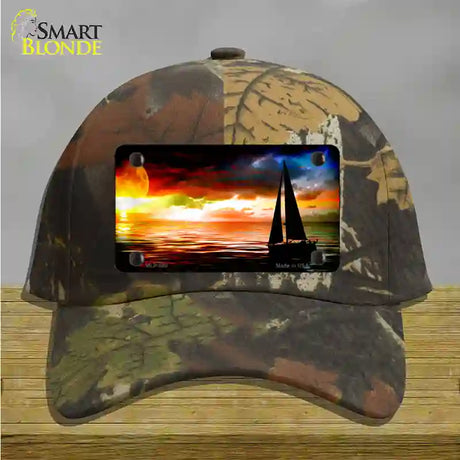 Sailboat Novelty License Plate Hat Cotton / Camoflauge