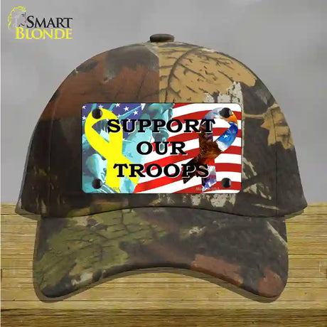 Support Our Troops Ribbon Novelty License Plate Hat Cotton / Camoflauge