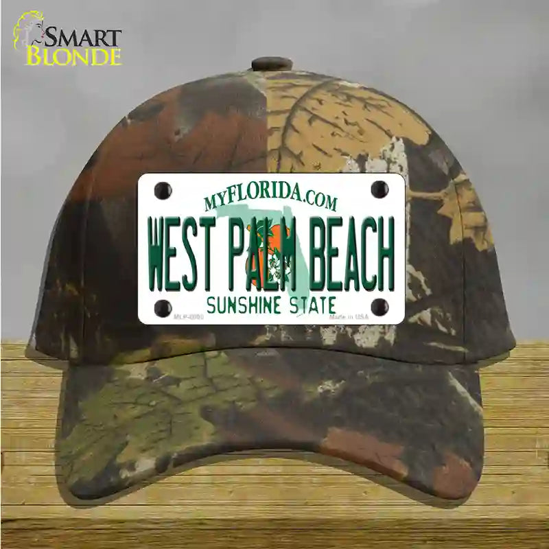 West Palm Beach Florida Novelty License Plate Hat Cotton / Camoflauge