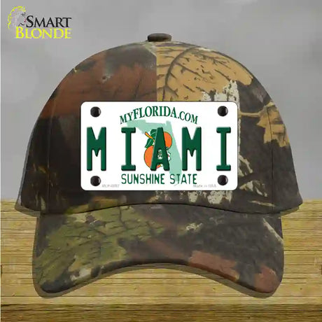 Miami Florida Novelty License Plate Hat Cotton / Camoflauge