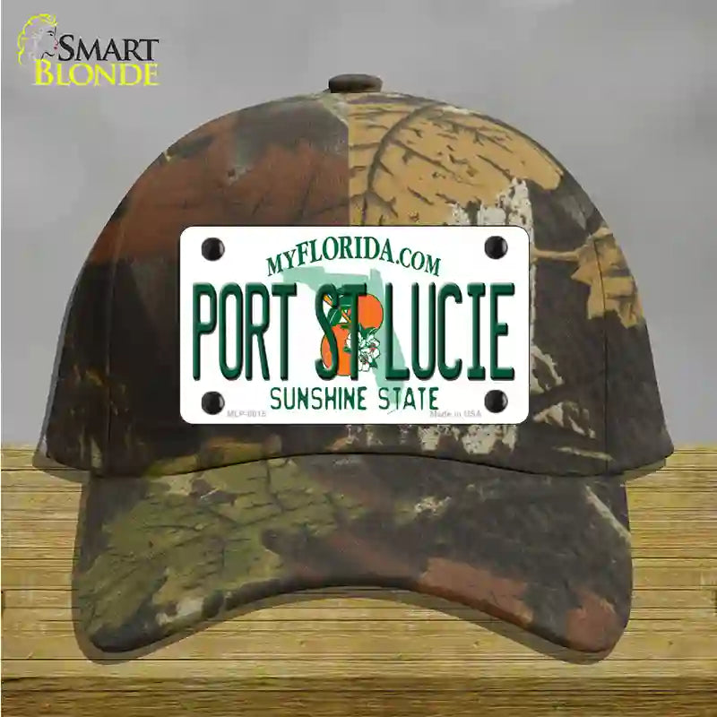 Port St Lucie Florida Novelty License Plate Hat Cotton / Camoflauge