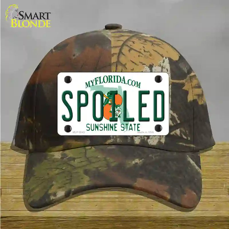 Spoiled Florida Novelty License Plate Hat Cotton / Camoflauge