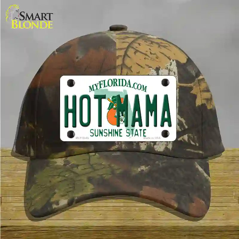 Hot Mama Florida Novelty License Plate Hat Cotton / Camoflauge