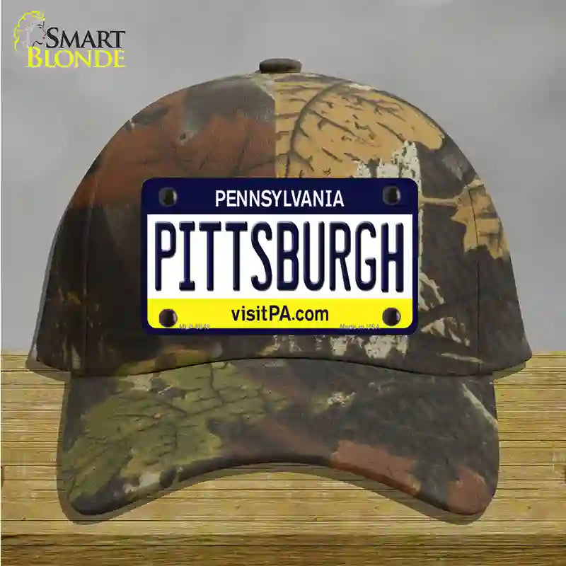 Pittsburgh Pennsylvania State Novelty License Plate Hat Cotton / Camoflauge