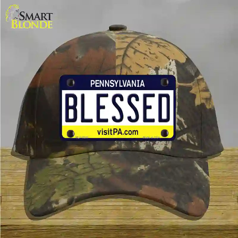 Blessed Pennsylvania State Novelty License Plate Hat Cotton / Camoflauge
