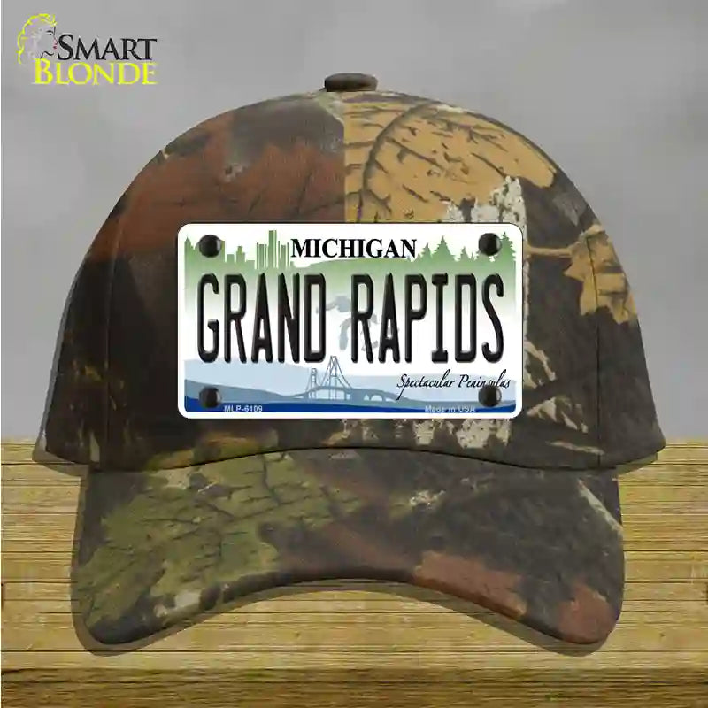 Grand Rapids Michigan Novelty License Plate Hat Cotton / Camoflauge