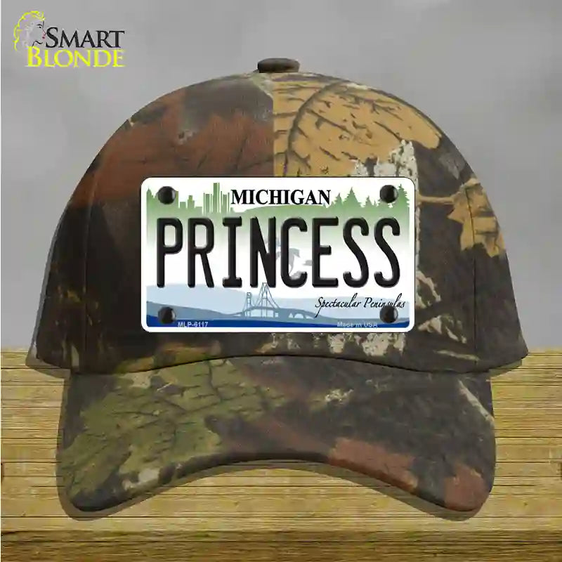 Princess Michigan Novelty License Plate Hat Cotton / Camoflauge