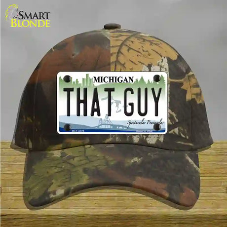 That Guy Michigan Novelty License Plate Hat Cotton / Camoflauge