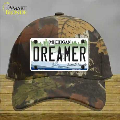 Dreamer Michigan Novelty License Plate Hat Cotton / Camoflauge