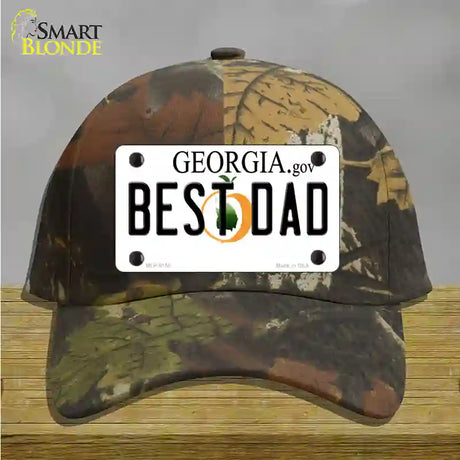 Best Dad Georgia Novelty License Plate Hat Cotton / Camoflauge