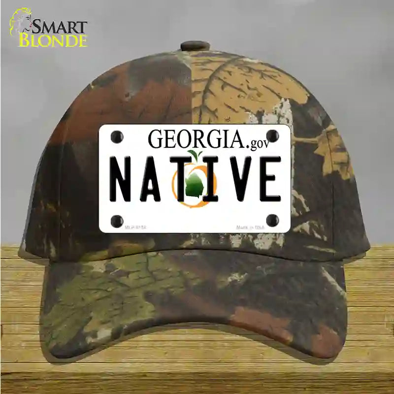 Native Georgia Novelty License Plate Hat Cotton / Camoflauge