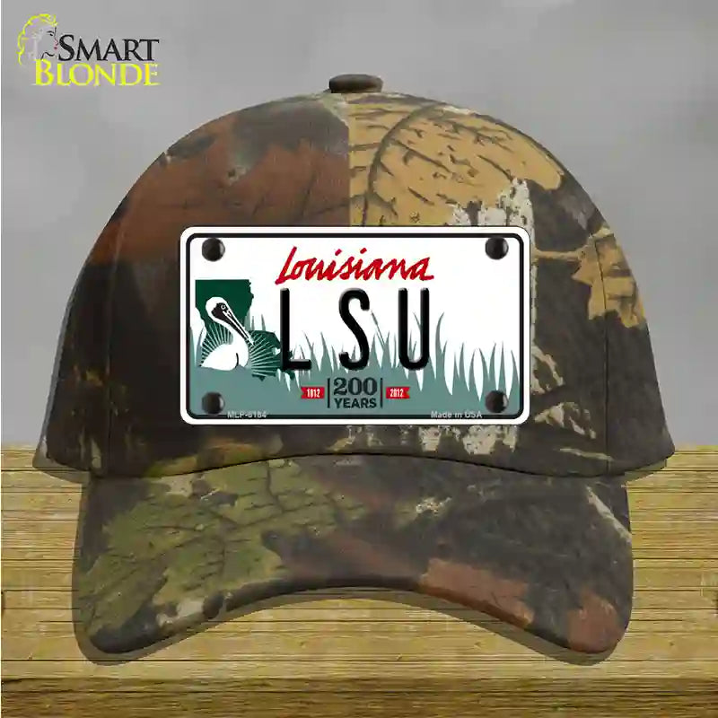 LSU Louisiana Novelty License Plate Hat Cotton / Camoflauge