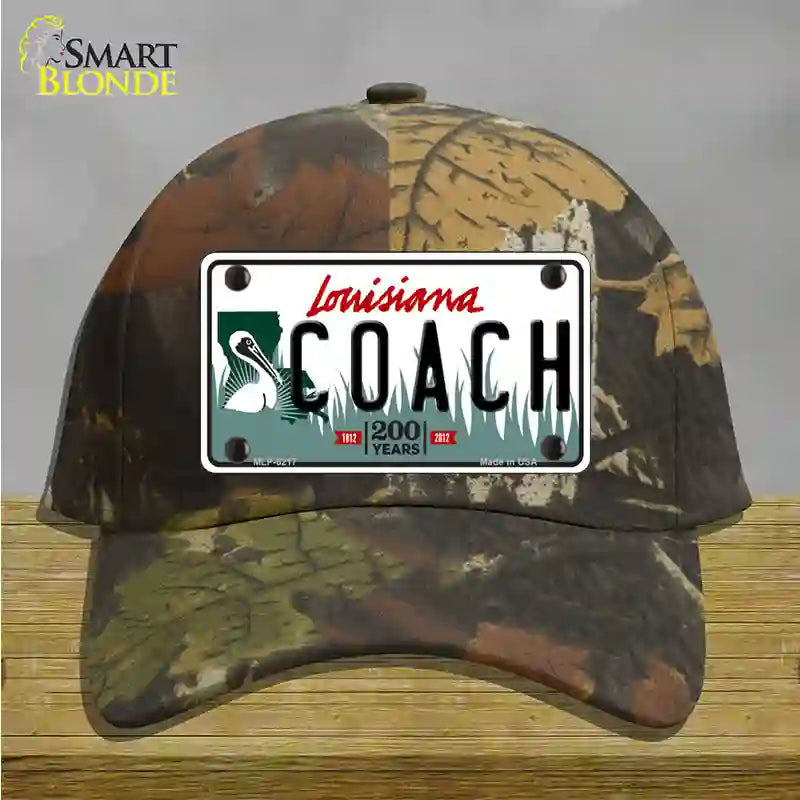 Coach Louisiana Novelty License Plate Hat Cotton / Camoflauge