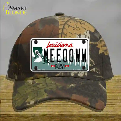 Meeooww Louisiana Novelty License Plate Hat Cotton / Camoflauge