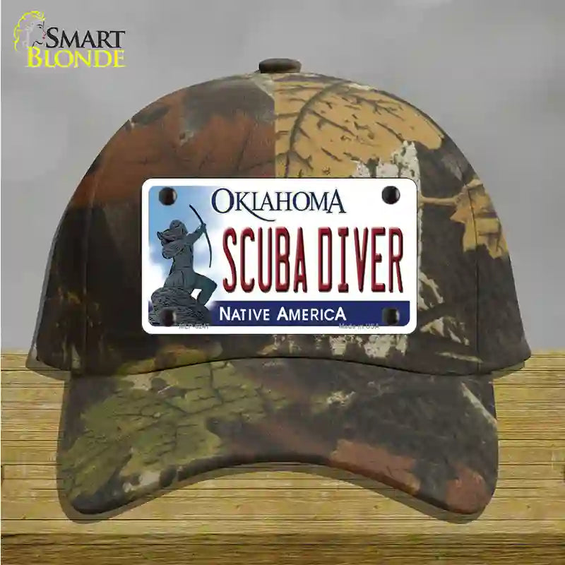 Scuba Diver Oklahoma Novelty License Plate Hat Cotton / Camoflauge