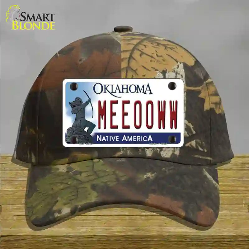 Meeooww Oklahoma Novelty License Plate Hat Cotton / Camoflauge