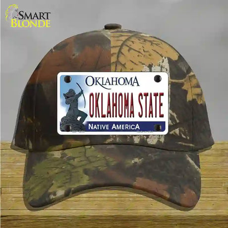 Oklahoma State Novelty License Plate Hat Cotton / Camoflauge